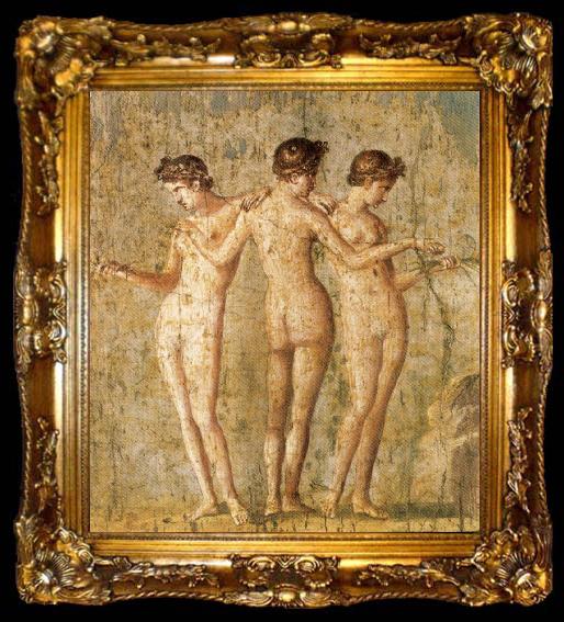 framed  unknow artist Three Graces,from Pompeii, ta009-2